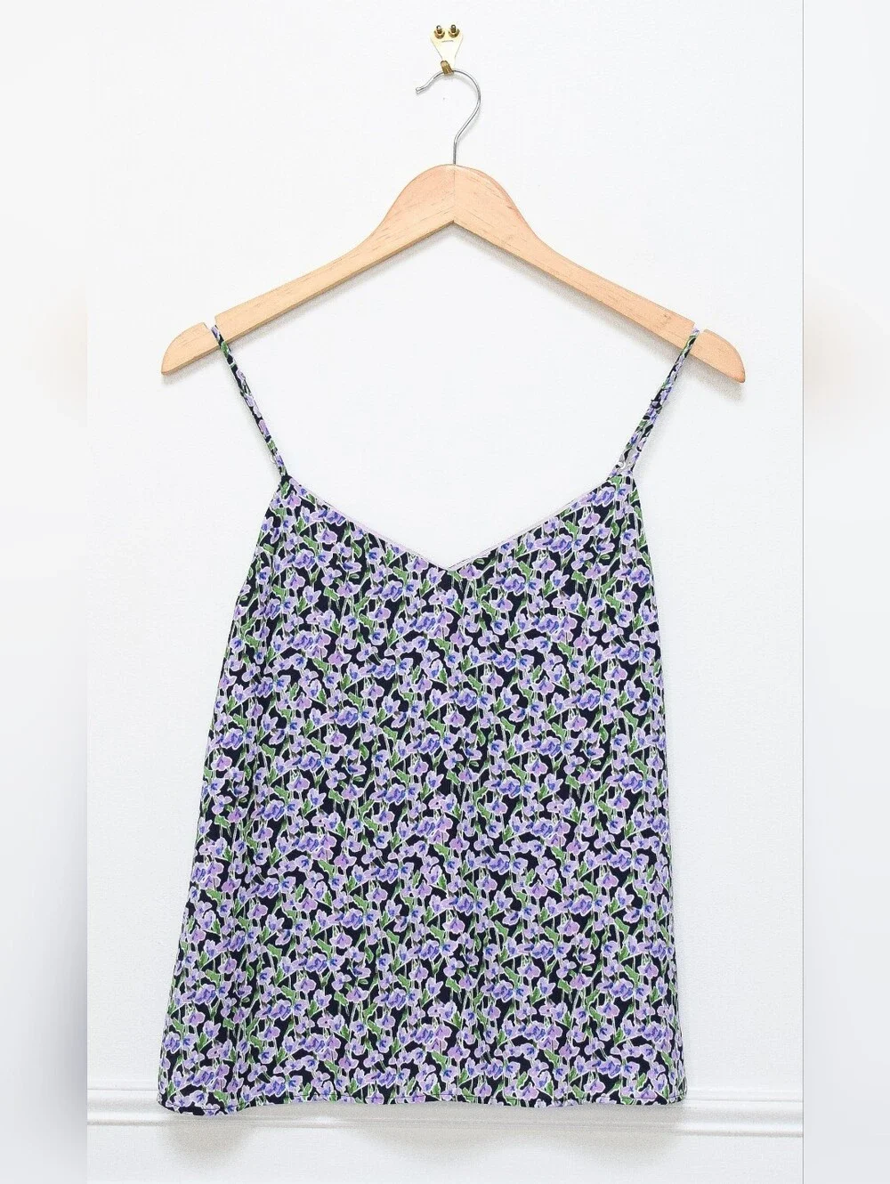 Banana Republic Floral Perfect Cami Tank Top Ditsy Lilac Purple Size S - Picture 2 of 5